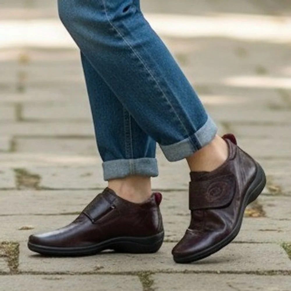 Romika Cassie Women Ankle Boot 39 Walking Comfort Burgundy Leather Strap Bootie